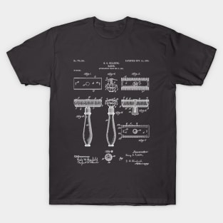 Razor Patent - Barber Art - Antique T-Shirt